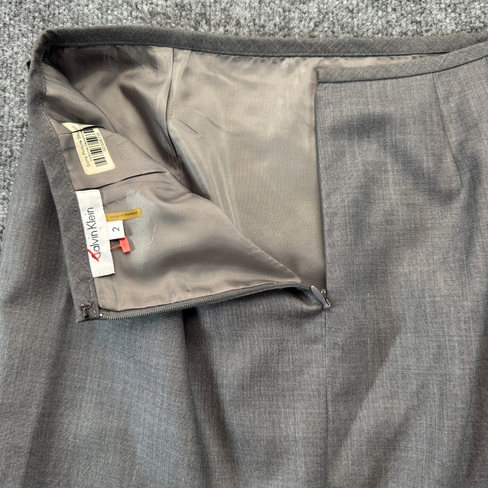 Calvin Klein Two Piece Blazer & Skirt Set Womens 2 Gray Professional Business - Picture 14 of 16